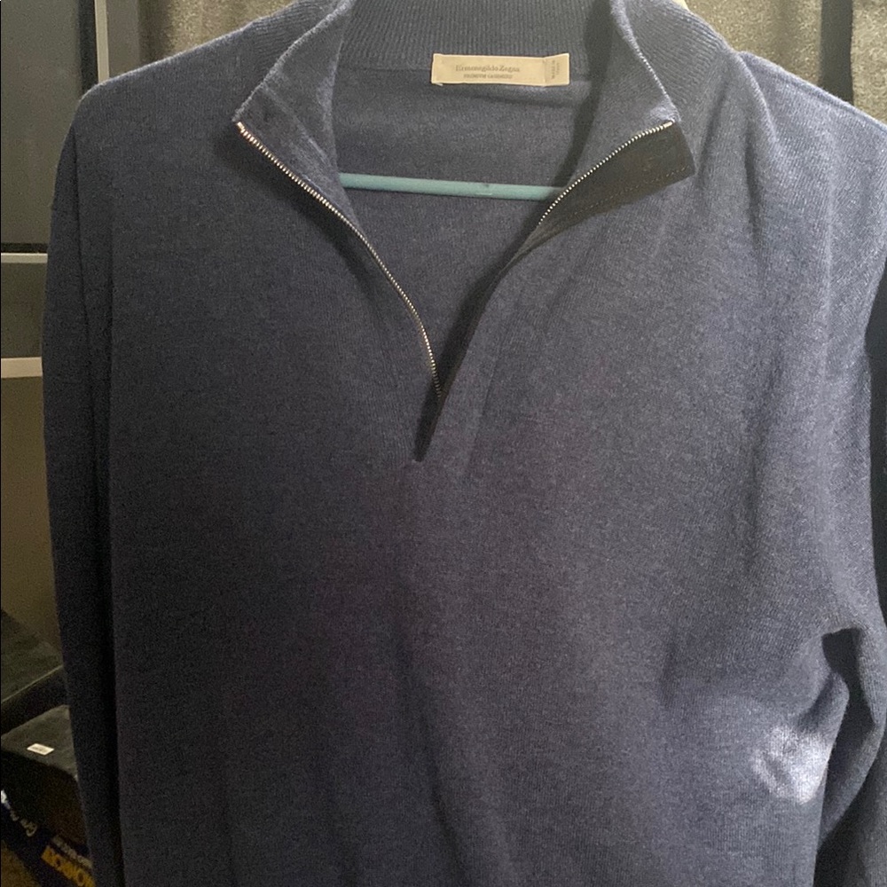 Blue Quarter-Zip Sweater